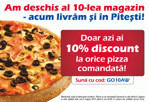 Promotie deschidere Jerrys Pizza Pitesti